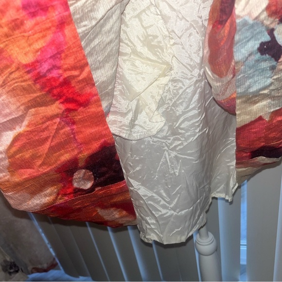 LOFT Linen Multicolor Abstract Floral Flowy Skirt - Picture 6 of 12